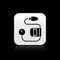 Black Blood pressure icon isolated on black background. Silver square button. Vector Illustration