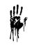 Black bloody hand graphic vector