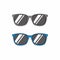 Black and blue glasses simple cartoon style vector