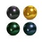 Black, blue, gold and green pearl on white background. Precious decoration. Vector.