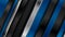 Black blue metal stripes on dark perforated background motion design