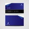 Black blue modern business card template, elegant name card design vector illustration.