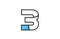 black blue number 3 three logo company icon design