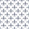 Black blue and white abstract royal lily ornament seamless pattern, vector