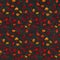 Black Board. Seamless Endless Pattern of Barberry Leaves and Berries. Red, Orange and Yellow. Autumn or Fall Harvest Collection. R