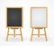 Black Board and White Set On Easel Front View