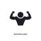 black bodybuilder isolated vector icon. simple element illustration from gym and fitness concept vector icons. bodybuilder