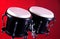 Black Bongo Set On Red