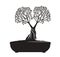 Black Bonsai Tree. Vector Illustration