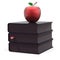 Black books red apple education index textbooks stack icon