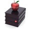 Black books red apple textbooks stack index education