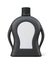 Black bottle of detergent with a blank label for your design. Fr