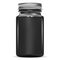 Black Bottle. Glass Medical Jar. Medicine Vial