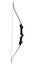 Black bow on white background. Archery sports equipment