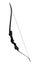 Black bow on white background. Archery sports equipment