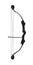 Black bow on white background. Archery sports equipment