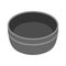 Black bowl illustration in flat design style, dark gray colored basin vector illustration