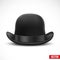 Black bowler hat on a white background vector