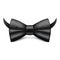 Black bowtie icon, realistic style
