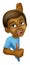 Black Boy Cartoon Child Kid Thumbs Up Sign