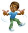 Black Boy Cartoon Kid Children Dancing