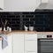 Black brick style tiles in kitchen