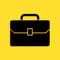 Black Briefcase icon isolated on yellow background. Business case sign. Business portfolio. Long shadow style. Vector