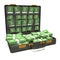 Black briefcase of money