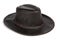 Black Brimmed Leather Hat
