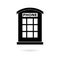 Black British Telephone Booth Isolated icon or logo