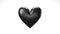 Black broken heart objects in white background. Heart shape object shattered into pieces.