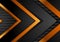 Black and bronze abstract tech background with arrows