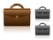 Black and brown briefcase