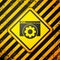 Black Browser setting icon isolated on yellow background. Adjusting, service, maintenance, repair, fixing. Warning sign