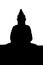 Black Buddha silhouette on white