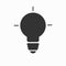 Black bulb icon isolated on white background