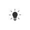 Black bulb with rays flat icon. Isolated on white. Electric Light icon. New business idea. New technology.