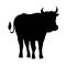 Black bull standing vector silhouette. Ox neat illustration.