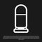 Black Bullet icon isolated on black background. Vector
