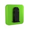 Black Bullet icon isolated on transparent background. Green square button.