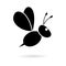Black Bumble bee icon or logo