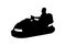 Black bumper car silhouette with a driver