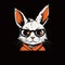 Black Bunny In Glasses T-shirt - Unique Characterized Animal Design