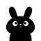 Black buny rabbit hare silhouette icon. Cute kawaii cartoon character. Happy Easter Valentines Day. Baby greeting card tshirt