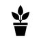 Black bush potted plant icon