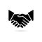 Black Business agreement handshake or friendly handshake, Partnership icon or logo