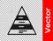 Black Business pyramid chart infographics icon isolated on transparent background. Pyramidal stages graph elements