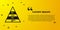 Black Business pyramid chart infographics icon isolated on yellow background. Pyramidal stages graph elements. Vector