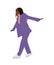 Black business woman walking, balancing vector art