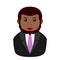 Black Businessman with Beard Avatar Icon